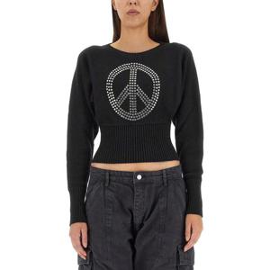 모스키노 진스 여성 블랙 크롭 니트 09098207_0555