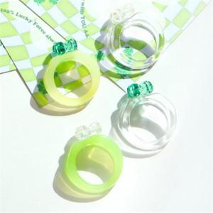 네잎클로버 호마이카 아크릴 반지 링 [행운의 4color 우정 응원