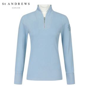 [세인트앤드류스] 여성 별 심볼 레이어드 배색 하이넥 긴팔티셔츠