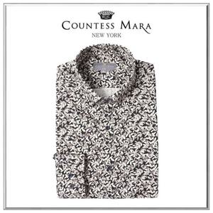 [카운테스마라(셔츠)]P_CDHV4C2184I0 약기모 프린트 슬림핏 캐주얼 긴소매셔츠