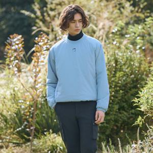 [챌린저] 남성 스트레치우븐 라운드넥 패딩 우븐탑 페일블루