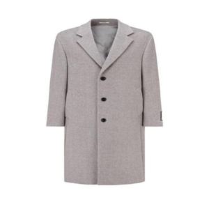 지오지아 HC04 지오지아 라이트베이지 헤링본 세미오버 싱글 반누빔 코트 1254CG1103