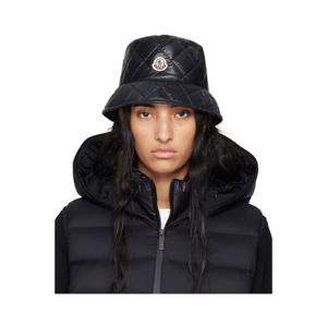 25 FW 몽클레어 여성 블랙 퀼팅 버킷햇 242111F015002