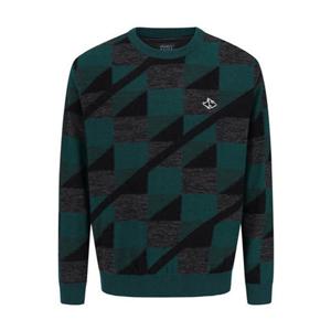 [파리게이츠] (511D4SR501)남성 기하학 패턴 라운드 방풍 스웨터