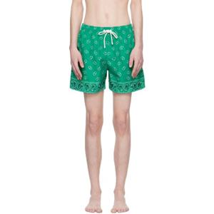 25 FW 팜앤젤스 남성 그린 페이즐리 스윔 쇼츠 241695M208003