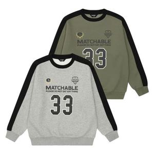 [에꼴리에]남자 겨울이월 트랙라인 블록코어 맨투맨티(24D1401)