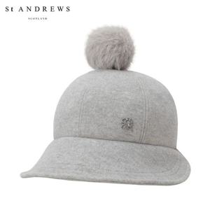 [세인트앤드류스] 여성 탈착 폼폼 퍼 이어워머 버킷햇