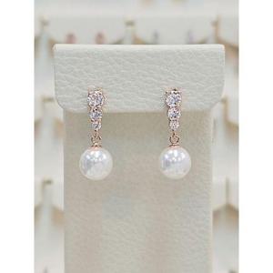 볼라레 세이브존03 볼라레 그라노 쓰리큐빅 진주 드롭귀걸이 2color AGSSS1653A