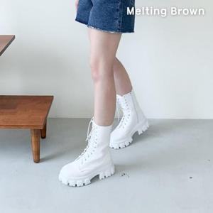 [멜팅브라운] 여성 캐주얼 부츠 통굽 미들 워커 2color