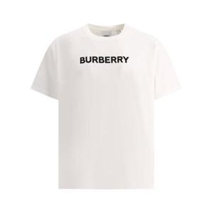 버버리 로고 프린트 코튼 오버사이즈 티셔츠 8055309 WHITE DOM