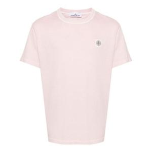 스톤 아일랜드 반팔 티셔츠 801523757V0180 PINK DOM
