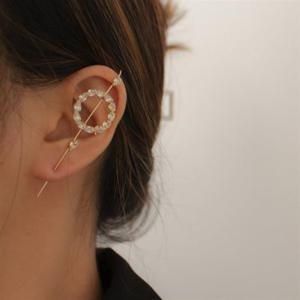 패션 귀걸이 후크 빅 크롤러 데일리 큐빅 서클
