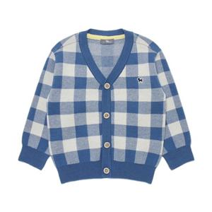 [블루독베이비8] SS25 니트 체크 V넥 가디건 HJ (4511920001) (BLUEDOG BABY 유아 출산 백일 선물 도트 강