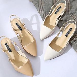 통굽 펌프스 슬링백 FL819 플래슈즈 로우힐