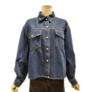 [에이비에프지]앞뒤 언발란스 긴팔 숏 데님 남방 APY4ZB33J