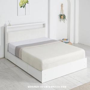 아이앤 세이드 패브릭 LED 수납헤드 1단 침대 프레임 K