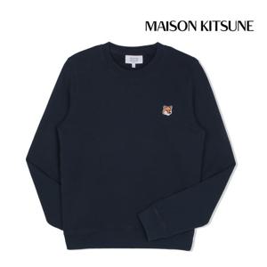 메종키츠네 맨투맨 폭스 헤드 패치 레귤러 스웨트셔츠 여성 잉크블루 LW00302KM0001-P476