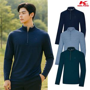 콜핑 남성 지지미 원단 등산 긴팔 반집업 티셔츠 KSC048VT0M