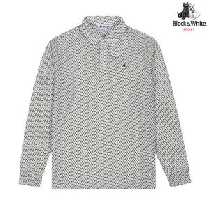 [블랙앤화이트] 남성 여름성 긴팔 패턴 티셔츠 9385GZPP_WHITE