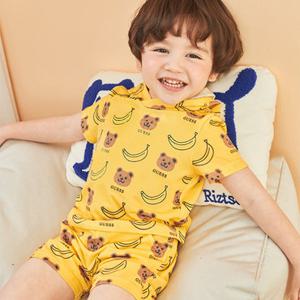 [게스키즈] 바나나곰 후드 반팔 티 (택가69,000원)