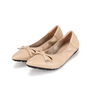 [바바라(슈즈)]양가죽 리본장식 폴딩 여성플랫 BBI137-BE