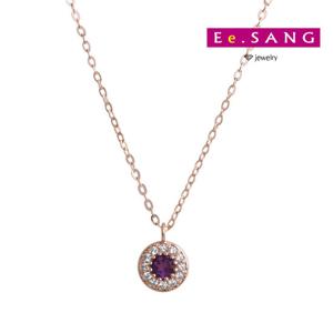 18k 2월 탄생석 천연 자수정목걸이 18k목걸이