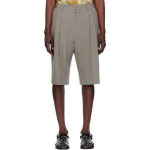 25 FW 드리스반노튼 남성 그레이 플리츠 쇼츠 251358M193023