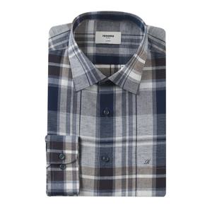 [레노마(셔츠)][레노마]린넨혼방의 빅체크 긴소매 일반핏RPSSG0-037NY