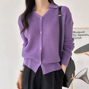 샵앤) 국산 여성 V카라넥 단추 간절기 골지 니트 가디건 21DS-WCD-4234-블랙