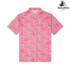 [블랙앤화이트] 남성 셔츠형 반팔 티셔츠 9655GZPP_PINK