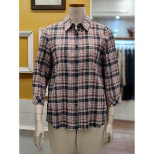 BCBG 세이브존01 몬트 체크 7부 블라우스 B5B3B471