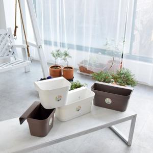 이탈리아 니콜리 플라스틱 사각 베란다 걸이화분