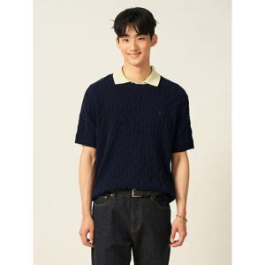 [빈폴멘] [빈폴솔솔니트] 케이블 라운드 니트  네이비 (BC5451C41R)