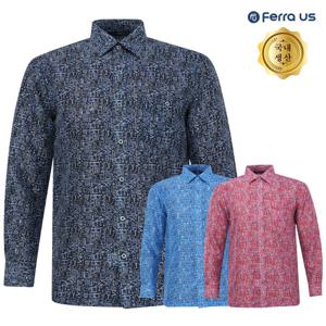 [페라어스]페라어스 남성 국산 도형 여름 긴팔 남방 셔츠 GCTM5D