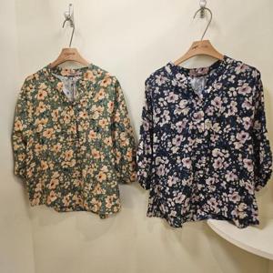 스테파니 HC07 채송화 차이나 칠부 블라우스 A25SH5601