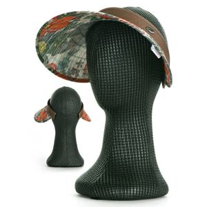 샵앤) 여성 국산 오픈형 형태보존 와이어 꽃무늬 썬캡 모자 KM-WH-0820-브라운