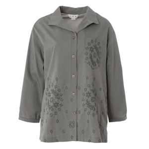 [조순희]펀치자수 코튼 블랜드 블라우스 (JMMB219)