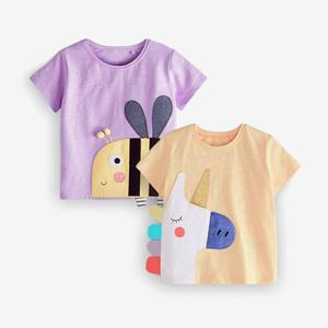 [엠케이] BEE유니콘 여아동 자수 면 반팔티셔츠 205748