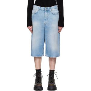 아크네 반바지 블루 루즈 핏 데님 쇼츠 251129M193009