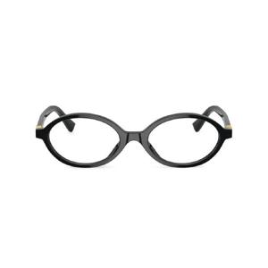 미우미우 레터링 로고 타원형 안경 SMU01XV1AB1O1