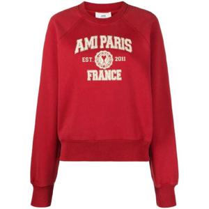 AMI Paris 로고 프린트 오가닉 코튼 스웨트셔츠 USW010747