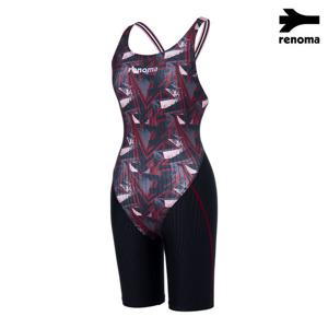 [레노마수영복] 여성 3부 X백 반신 수영복 LS2D866_BK