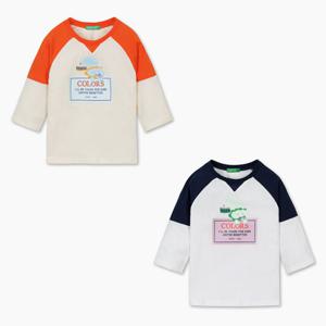 [베네통키즈]7부배색라글란티셔츠(2컬러) QATS18431