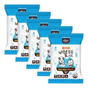 NEW 에티펫 버블목욕시트 휴대용 10매 x5 고양이목욕용품 강아지물티슈 목욕시트 강아지목욕 고양이티슈