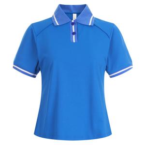 샵앤) 프리미엄 여성 배색 카라넥 스판 골프 반팔 티셔츠 LB-WSH-20633-블루