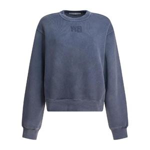 ALEXANDER WANG ESSENTIAL TERRY CREW SWEATSHIRT W  PUFF PAINT LOGO 4CC3241518402D