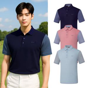 비티알 남성 골프 컬러 배색 시원한 반팔 카라 티셔츠 BSC047RT7M