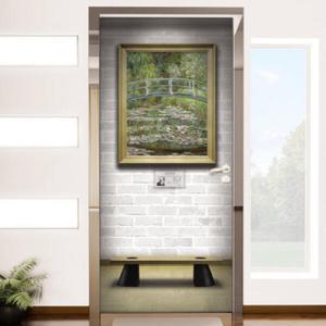 아트박스/꾸밈 io360-클로드모네_수련연못_현관문방문시트지