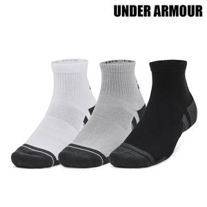 언더아머 공용 양말 UA 퍼포먼스 테크 3팩 쿼터삭스 화이트그레이블랙 1379510-011