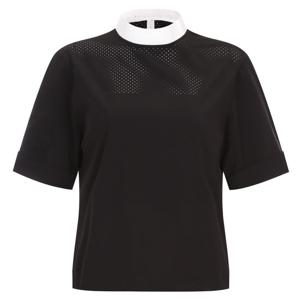 샵앤) 여성 라운드넥 부분메쉬 스판 골프 반팔 티셔츠 LB-WSH-20695-블랙